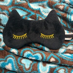 Black Cat Eye Mask with Yellow Accents
